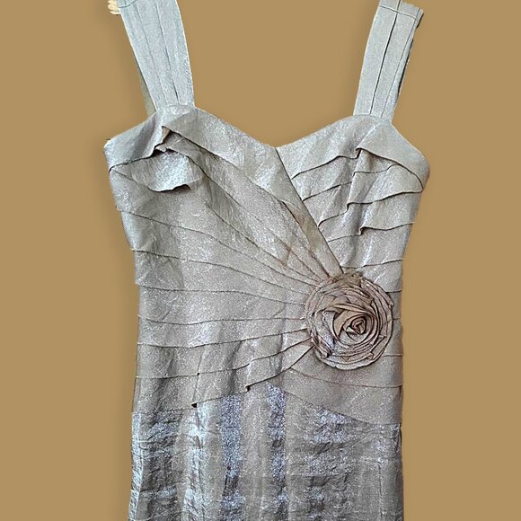 MAGGY LONDON Melanie Lyne Raffle Dress Champagne size 4 - Picture 3 of 8